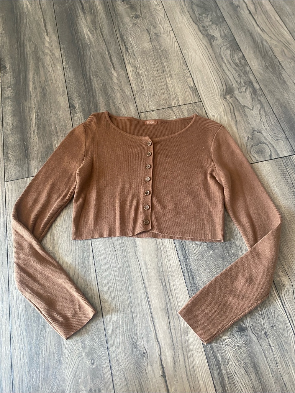 John Galt cropped button down long sleeve